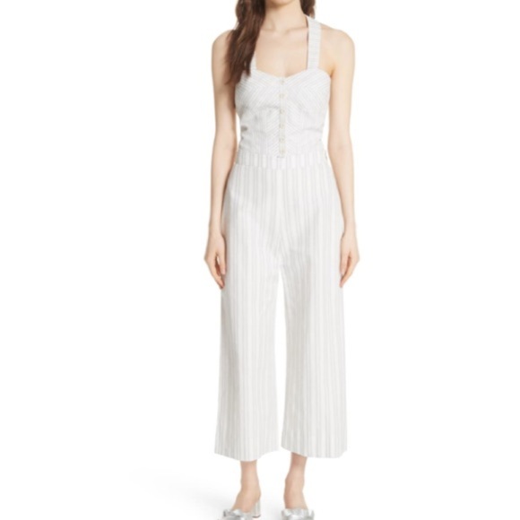 Rebecca Taylor linen stripe top and pants set - Picture 1 of 8